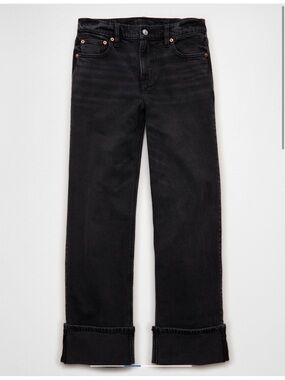 AE Stretch High-Waisted Stovepipe Jean in Black